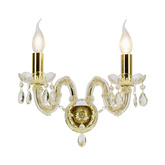Classic gold crystal LED wall sconce