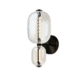 PLAYA lampă de perete neagră 10W LED 3000K abajur oval transparent