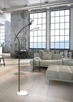 Schwarz-weiße, diagonal verstellbare Stehleuchte Zumba Candellux 51-72108