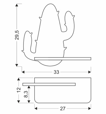 Wall lamp shelf LED cable Cactus 21-01009