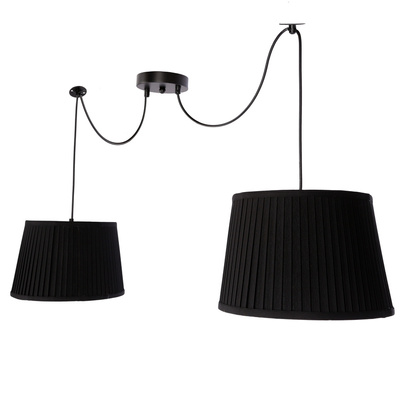 Gillo suspension noire 2X40W E27 abat-jour noir 32-10254