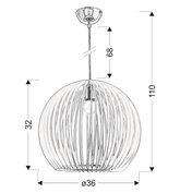 Lampa wisząca Haga niebieska pojedyncza do sypialni metalowa E27
