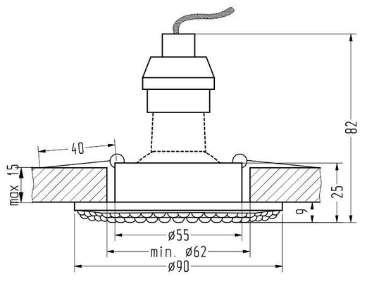 Deckenleuchte runde schwarze Kristalle SOC-02 2251042
