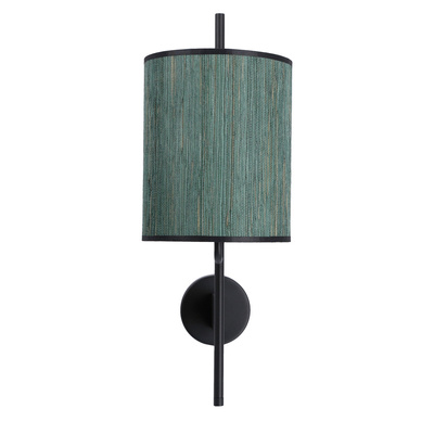 Bendi Wall lamp black sconce, green lampshade 21-25296