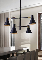 Plafoniera neagră și aurie mat reglabilă 4x40W Less Candellux 34-72689