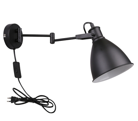 Aplic negru reglabil 1xE27 Espera 21-85238