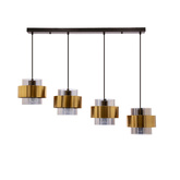 Spie suspension laiton noir e27 abat-jour incolore