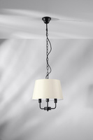 Suspensie Pasteri negru mat 3x40w e14 bej abajur 31-01351