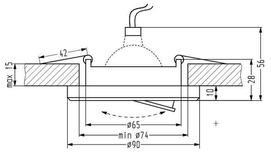 Schwarze schwenkbare Deckenleuchte SSU-15 2263816