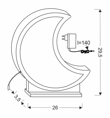 MOON LED TABLE LAMP FOR CHILDREN IQ KIDS GOLD