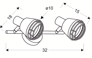 Wand-/Deckenleuchte schwarzer Kupferschirm 2xE14 40W Neria 92-81780
