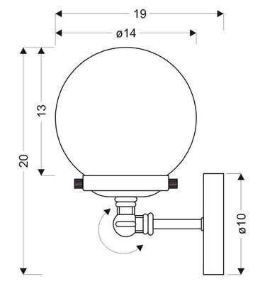 Lampă de perete bilă din sticlă cu o singură patină Ballet Candellux 21-70852