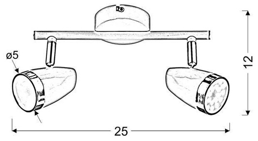 Ceiling lamp wall white strip LED spot 2x40W Blanca 92-44013