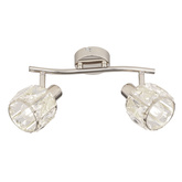 Dubai lampa sufitowa listwa chromowy 2x40W E14 klosz chromowy kryszt transp