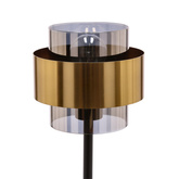 Lampe Spiega laiton noir e27 abat-jour incolore