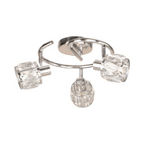 Dubai lampa sufitowa spirala chromowy 3x40W E14 klosz chromowy kryszt transp