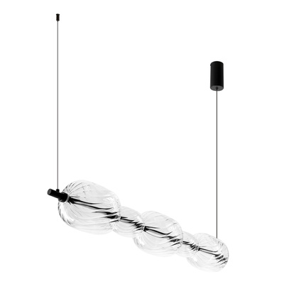 Lampa wisząca Playa szklana nad stół potrójna transparentna LED 3000K