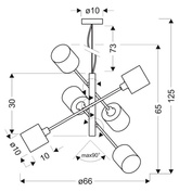 Lampa suspendata reglabila pe inaltime satinata 6x40W Sax Candellux 36-70722