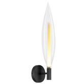 Kinkiet Nordic szklany czarny transparentny do salonu 1x5W G9