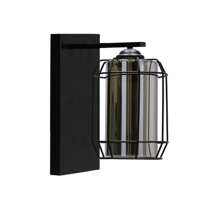 Jonera lamp applique noire P25 1X40 E27 abat-jour fumé 21-08411