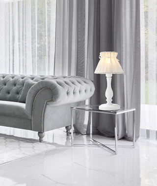 Nachttischlampe weißer Organza-Lampenschirm 40W E27 Zefir Candellux 41-73815