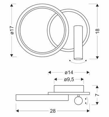 MONET wall lamp 13W LED 3000K, 4000K, 6000K 22-35691