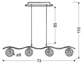 Hanging lamp 4X40W G9 Chrome/transparent 34-85750