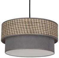 Lampa wisząca z abażurem Karrara czarna beżowo-szara do salonu i sypialni
