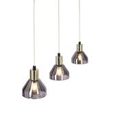 Hanging lamp gold glass 3xE14 70cm GREGORY