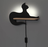 Cat Kids black 5W LED wall sconce lamp with a cable Candellux 21-26002
