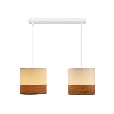 Bianco hanging lamp white 2x40w e27 white + walnut lampshade