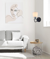 Morley Ledea 50401090 applique moderne en métal noir/blanc 
