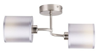 Doppelte Wandleuchte aus satiniertem Nickel mit gewebtem Lampenschirm 2x40W Sax Candellux 22-70678