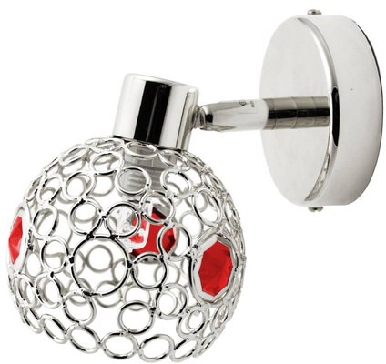 Kinkiet chrom + czerwony lampa spot Aron 91-12081