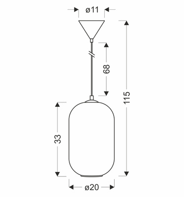 Lampa wisząca Cresto szklana pojedyncza z kloszem biała do salonu