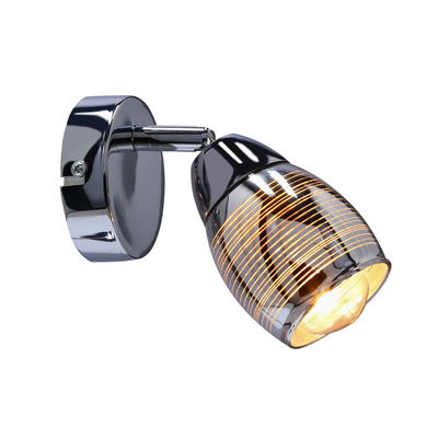 Virginia-Lampe, Chrom-Wandleuchte, 1 x 10 W, E14, Spiegelschirm 91-14009