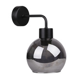 Black wall lamp 1xE27 25cm smoked lampshade LADY 21-76700