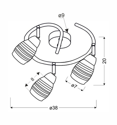 Applique spirale 3X10W E14 LED chrome MILTON 93-61300