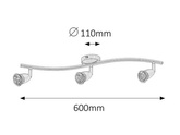 Spot normand gu10 3x50w chrome satiné