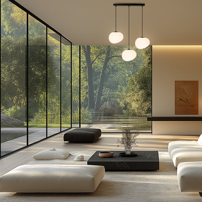 Pendant lamp STONES Japandi style elongated with 20 cm stone shape acrylic shades minimalist lamp over table 3x E27