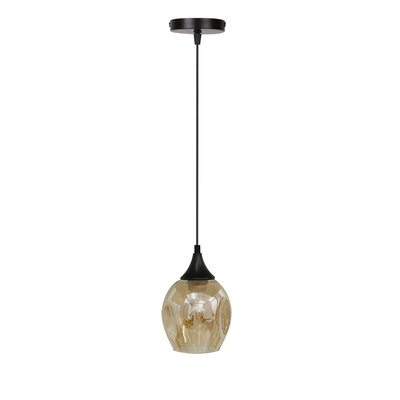 Lampă suspendată din sticlă neagră/maro Aspa 31-00583