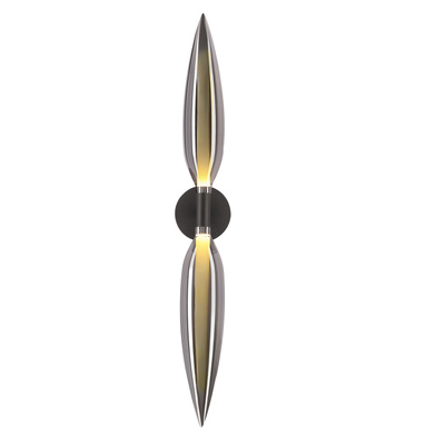 Nordic wall light black smoked glass double for living room and bedroom