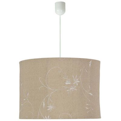 Lampa wisząca z abażurem Farm beżowa tkaninowa 1xE27 25 cm skandynawska