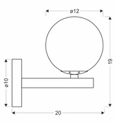 Kama lampa kinkiet czarny+złoty 1x28 G9 klosz grafitowy