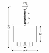 PACIFICA lampa wisząca czarny 4x40W E14 abażur złoty