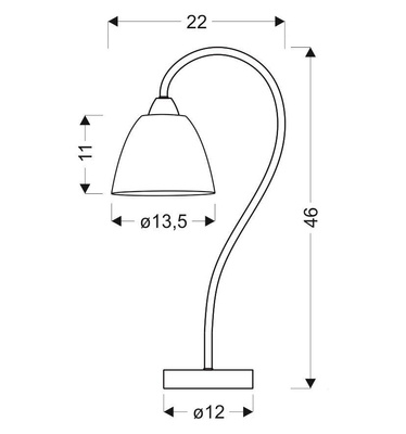Lampe de table chrome/blanc Elf 41-72627