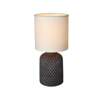 Tischlampe aus brauner Keramik für den Nachttisch Iner Candellux 41-79862
