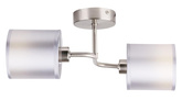 Doppelte Wandleuchte aus satiniertem Nickel mit gewebtem Lampenschirm 2x40W Sax Candellux 22-70678