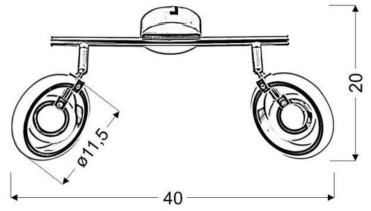 Wall lamp candellux celt 92-62017 led strip chrome 3000k
