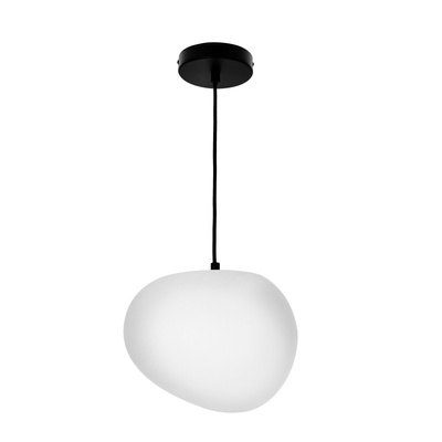 STONES pendant lamp black 25cm 1x40W E27 shade white 31-35134